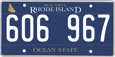 RI license plate 606967