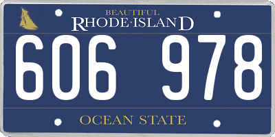 RI license plate 606978