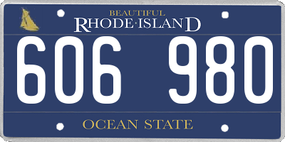 RI license plate 606980