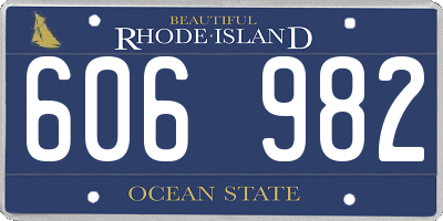 RI license plate 606982