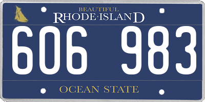 RI license plate 606983