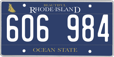 RI license plate 606984