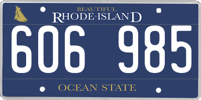 RI license plate 606985