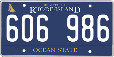 RI license plate 606986