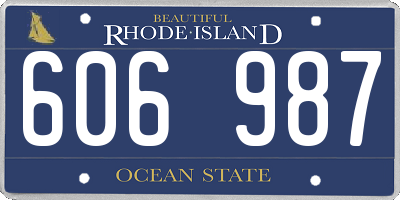 RI license plate 606987