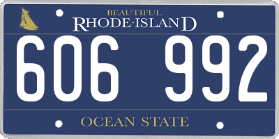 RI license plate 606992
