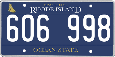 RI license plate 606998
