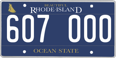 RI license plate 607000