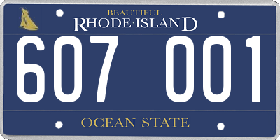 RI license plate 607001