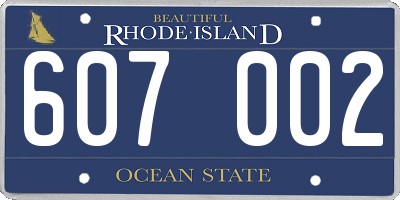 RI license plate 607002