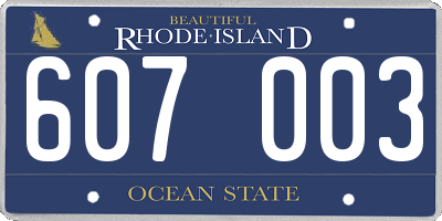 RI license plate 607003