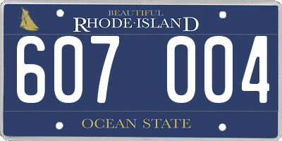 RI license plate 607004