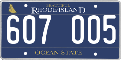 RI license plate 607005