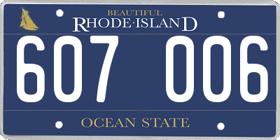 RI license plate 607006