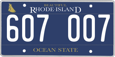 RI license plate 607007