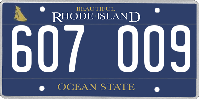 RI license plate 607009