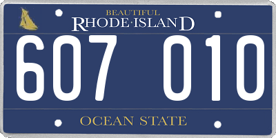 RI license plate 607010