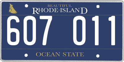 RI license plate 607011