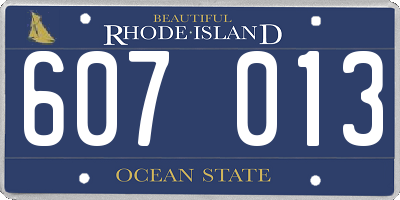 RI license plate 607013