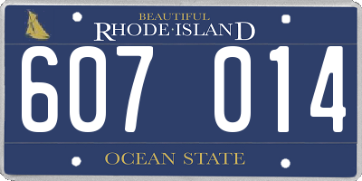 RI license plate 607014