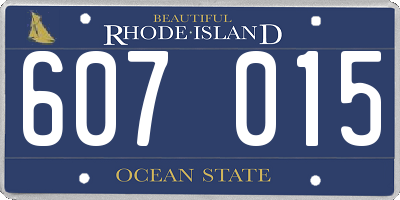 RI license plate 607015