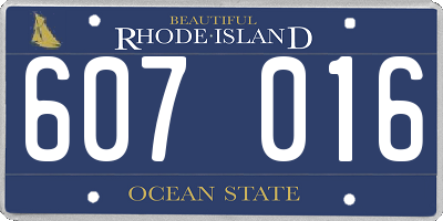 RI license plate 607016