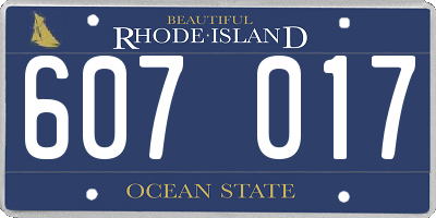 RI license plate 607017