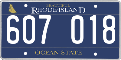 RI license plate 607018