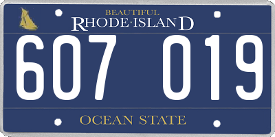 RI license plate 607019