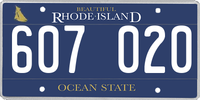RI license plate 607020