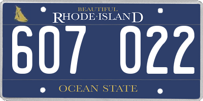 RI license plate 607022