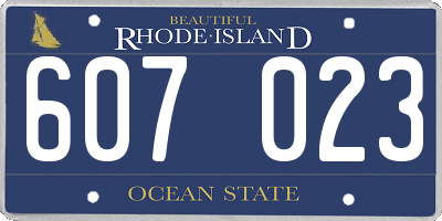 RI license plate 607023