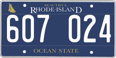 RI license plate 607024