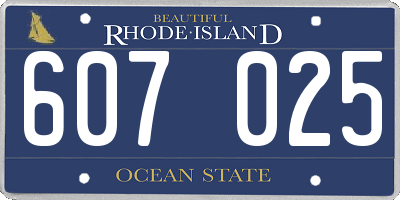 RI license plate 607025