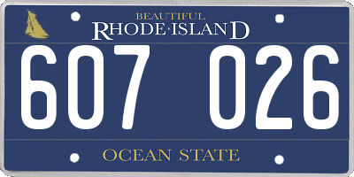 RI license plate 607026