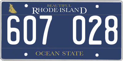 RI license plate 607028