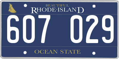 RI license plate 607029