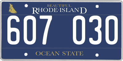 RI license plate 607030