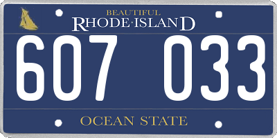 RI license plate 607033