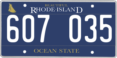 RI license plate 607035