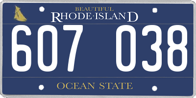 RI license plate 607038