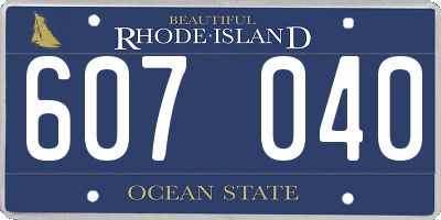 RI license plate 607040