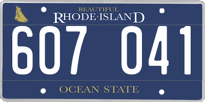 RI license plate 607041
