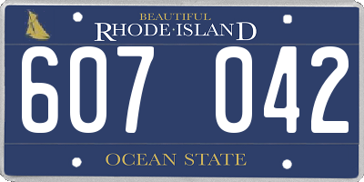 RI license plate 607042