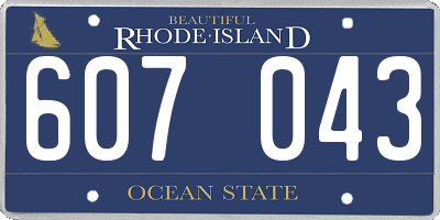 RI license plate 607043