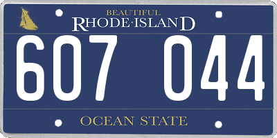RI license plate 607044