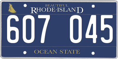 RI license plate 607045
