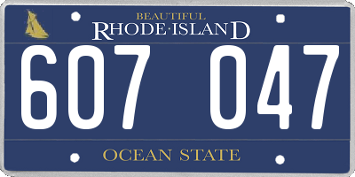 RI license plate 607047
