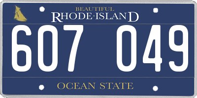 RI license plate 607049