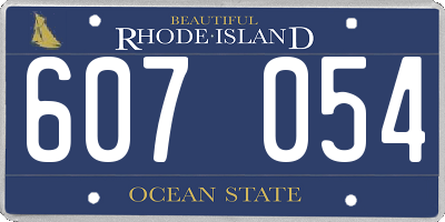 RI license plate 607054